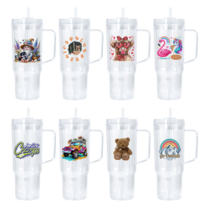 40oz nhựa Tumbler đôi tường snowglobe ly nhựa cho DIY trang trí du lịch xách tay cà phê Mug rõ ràng Acrylic Tumblers cup - Product Image 4