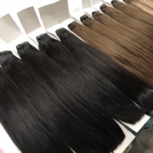 批发真正的人头马俄罗斯头发延伸双拉隐形夹无缝集成 - Product Image 6