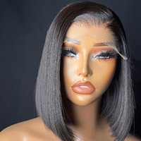 Perruque Bob Lisse Extrême en Gros, Perruque Frontale HD 13x4 Sans Colle, Cheveux Vietnamiens Bruts, Perruques Bob en Cheveux Humains Naturels