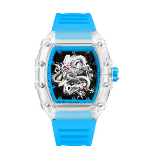 For Personalized 2024 Men's Waterproof Transparent Quartz Watch Fashionable Wine Barrel Design Wholesale Hot Sale Item - Product Image 4
