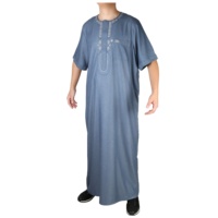 Vêtements Islamiques pour Hommes : Kandura, Kimono, Burqa, Jalabiya, Jubah, Boubou, Thobe, avec Broderies, Style Africain, pour la Prière Musulmane, à Fermeture Éclair