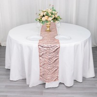 Chemin de table en maille ondulée brodée de paillettes, taille 12*108 pouces, pour événements festifs, vaisselle, décorations de maison