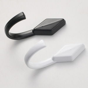 Wenzhou Platinum Link Wall Mount Coat Hook Single Hook Simple <b>Style</b> Easy Install Black White Plastic PP Hook For Door Or Wall - Product Image 1