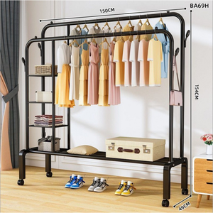 Xách tay tiết kiệm không gian gấp quần áo khô giá đứng cho căn hộ nhỏ ký túc xá phòng trong nhà sử dụng cho giặt ủi - Product Image 4