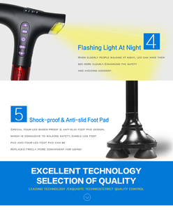 Bastón de Aluminio para Ciegos con Taser Integrado, <span class=keywords><strong>Silla</strong></span> <span class=keywords><strong>Plegable</strong></span>, Bastones de Moda para Hombres, Ruedas de Apoyo, Frenos, Ayuda para Personas Mayores - Product Image 3