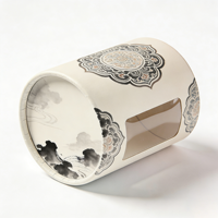 Boîte cylindrique en papier personnalisée de luxe avec fenêtre de présentation, tube en carton rond robuste pour l'emballage du thé et des bougies
