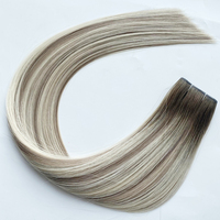 Extensions de cheveux humains vierges chinois Haiyi, double trame papillon, 100% cheveux humains, 14-24 pouces, couleur balayage, emballage et logo personnalisables