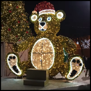Grand motif lumineux en forme d'ours pour la décoration de Noël en extérieur - Product Image 3