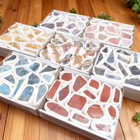 pierre brute colorée d'esprit de guérison naturel de matériaux mixtes Roes Quartz bleu apatite cristal clair avec boîte-cadeau
