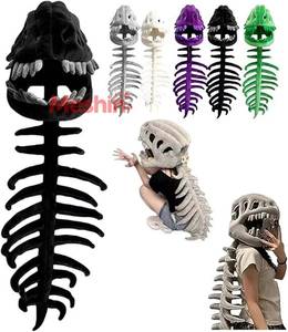 Costume de squelette de dinosaure MS, masque de crâne de spinosaure 3D et colonne vertébrale en peluche, pour jeu d'habillage - Product Image 1