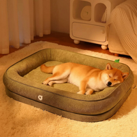 Coussin orthopédique pour chien en tissu velours court rectangulaire toutes saisons, anti-éclaboussures, résistant aux rayures et aux morsures, pour l'exportation