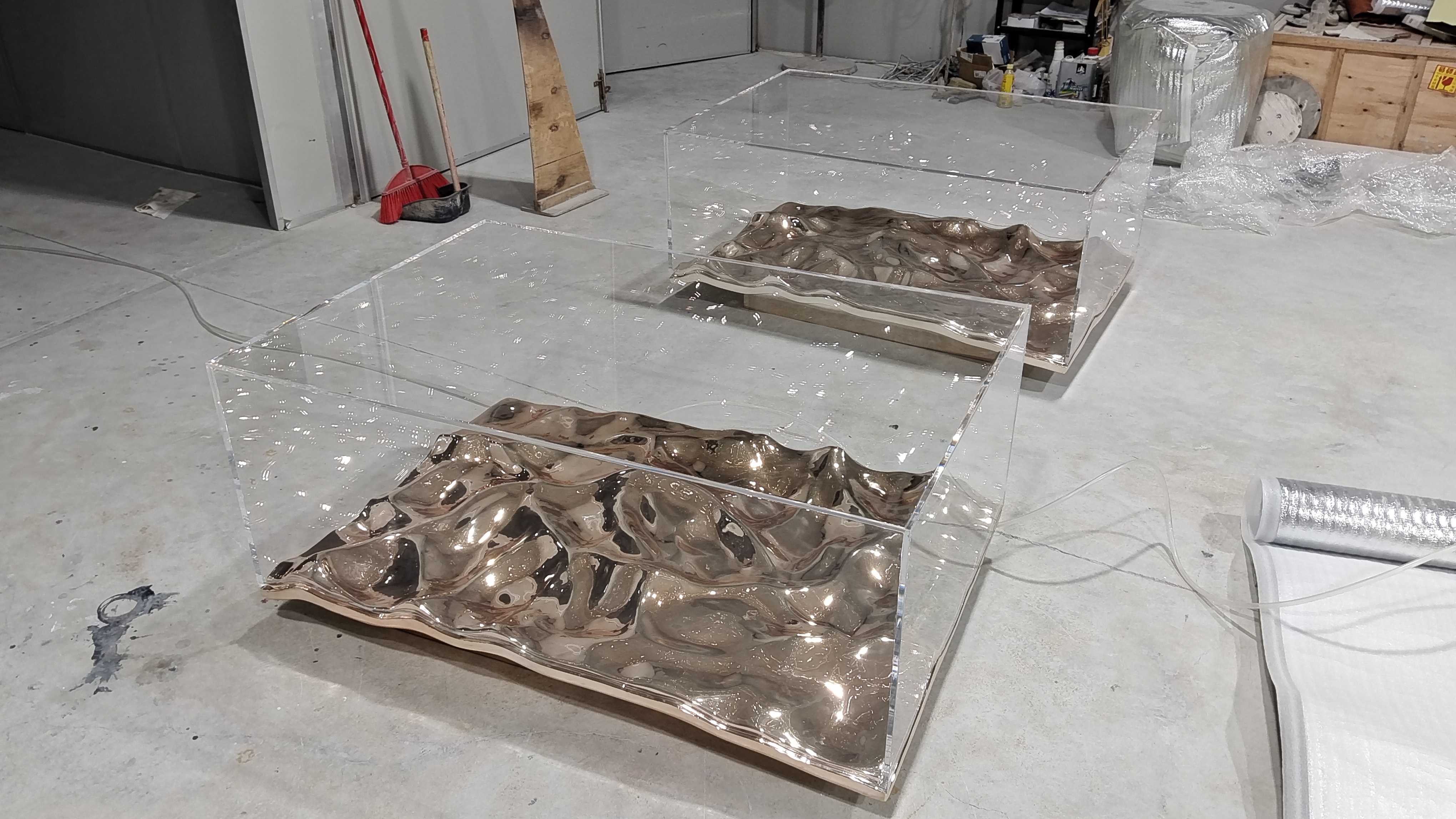 All gold + acrylic 120*80*55