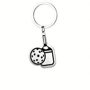Colgante de mochila de acero inoxidable con diseño de raqueta, regalo para eventos deportivos, llavero metálico hueco con logotipo grabado con láser para empresas - Product Image 4