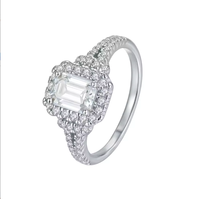 Bague en diamant de laboratoire certifié IGI 0,9 ct, taille émeraude, couleur D, VVS2, plaqué or, argent sterling 925, excellente, luxe, fiançailles