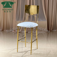 Chaises de bar modernes dorées pour mobilier de club, idéales pour la salle à manger, l'extérieur, l'hôtel et le salon