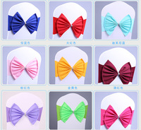 Housses de chaise en organza élastique, rubans, nœuds papillon pour mariage, nœuds en spandex pour chaises, boucles de ruban, couvre-dos, garniture pour hôtel, rose