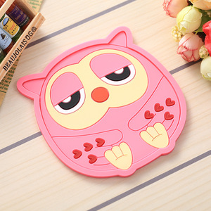 Eco-friendly PVC Rubber Coaster Custom Logo 2D 3D Cute Round Tea and Coffee Cup Mats for Promotions