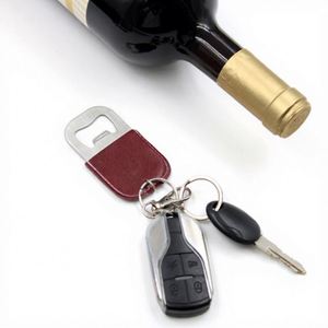 Wholesale PU Leather Bottle Opener Stainless Steel Flat <b>Beer</b> Bottle Opener Keychain Soda Bottle Opener for GIfts - Product Image 4