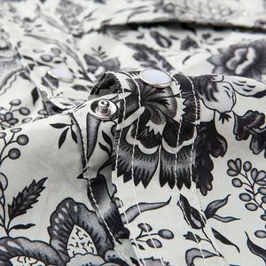 Chemises d'automne à manches courtes, col rabattu, simple boutonnage, en popeline 100% coton, imprimées numériquement, écologiques et personnalisées de qualité supérieure - Product Image 3