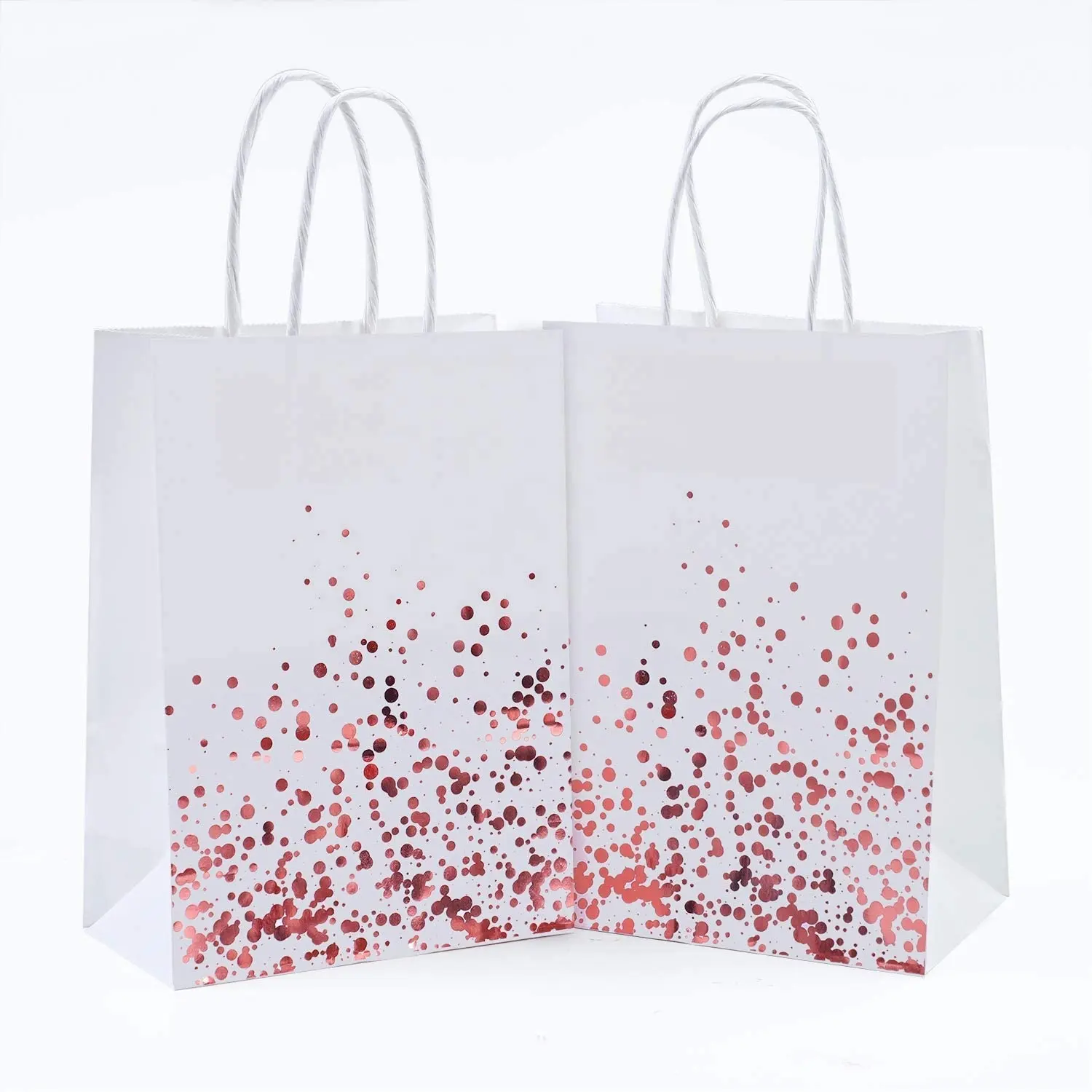 Logotipo de impresión personalizado, bolsa de papel kraft blanco de 250 gsm, envío de flores, embalaje de joyería, papel con mango