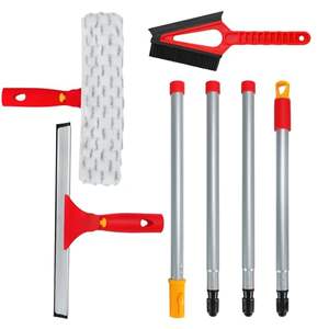 Window <strong>Cleaning</strong> <strong>Kit</strong> Rotatable Long Handle Scraper Microfiber Scrubber for Car Shower Indoor Outdoor <strong>Glass</strong> Pole - Product Image 1