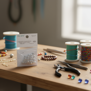 ILAN Fermacorda per orecchini 6x11,5 mm trasparente 40 pezzi per la creazione di gioielli - Product Image 3