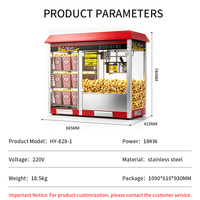 Chauffe-popcorn commercial KEMAI HY-828-1, capacité 200g, 18kW, multi-prises 220V, facile à nettoyer