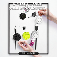 Support de câbles auto-adhésif magnétique en silicone avec crochets pour câbles USB, idéal pour voiture, bureau et maison