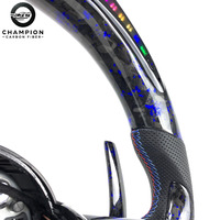 Pour BMW F20 F21 F22 F30 F31 F32 F33 F34 F36 M2 M3 M4 M Sport 2021 2022 2023 Palettes de Changement de Vitesse Volant LED en Fibre de Carbone Forgée