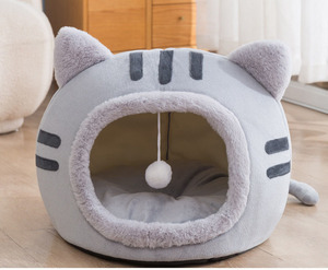 Bonito diseño, sensación Popular, forma de gato cálido, casa semicerrada, casa pequeña para esconder mascotas, cama única para perros - Product Image 6