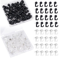 50 PCS Têtes de crochets en plastique pour tableau en liège, crochets décoratifs pour tableau d'affichage mural, fournitures de bureau et scolaires
