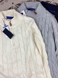 Maglione di Alta Qualità con Logo di Cavallo, Pullover alla Moda da Uomo con Collo e Mezza Cerniera - Product Image 2