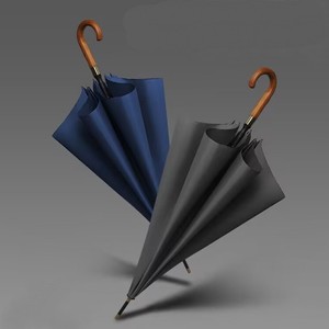 Parapluie de golf à ouverture automatique, grand parapluie droit à long manche avec poignée en bois, parapluie de bâton professionnel coupe-vent et imperméable - Product Image 5