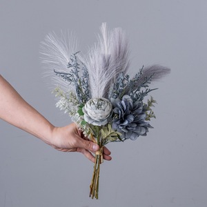 Bouquet de fleurs artificielles Hazuki Dahlia Reed bleu, décoration d'intérieur, accessoires de mariage CF01319 - Product Image 2