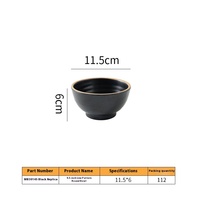 Vaisselle Moderne en Mélamine Noire A5, Imitation Porcelaine, Créative, Spécialité Bol à Soupe de Nouilles pour Restaurant et Fondue, Kits de Vaisselle