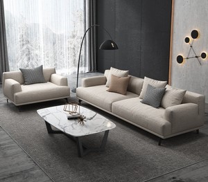 Sofá Seccional Extensible de Tres Plazas de Estilo Nórdico Moderno con Tapicería de PU y Relleno de Espuma para Sala de Estar o Uso en Hoteles - Product Image 3
