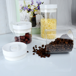 Clear Glass Storage Jar White Plastic Lid Airtight Steamable Food Safe Printed Logo for Coffee Dried Fruits <strong>Kitchen</strong> <strong>Pantry</strong> - Product Image 5