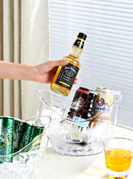 4L Transparenter Plastik-Bierkühler Wein-Getränke-Obstbehälter Doppelflaschen-Weinkühler für Club Outdoor Hochzeit Party Bar Picknick