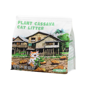 Arena para gatos de tapioca en tiras, blanca, de 3 cm, capa delgada, alta absorción, no se pega, aglomerante, arena mixta para gatos - Product Image 2
