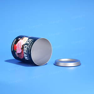 Экологически чистый пустой круглый картонный контейнер для порошка для мороженого, пищевой бумажный тюбик, упаковка для чая с металлической крышкой - Product Image 2