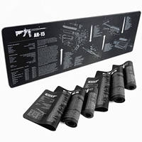 Tapis de souris AR15 personnalisé imperméable de haute qualité, tapis de nettoyage d'armes à feu, pour le gaming, en caoutchouc naturel et tissu polyester, anti-rayures, en stock
