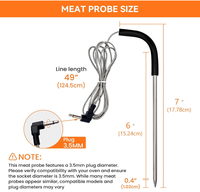 Lot de 2 sondes à viande étanches pour grills à granulés Pit Boss, prise de 3,5 mm avec 2 passe-sondes