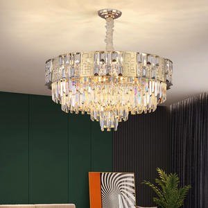Lustre en cristal de plafond rond à LED en or de luxe moderne décoration de la maison de haute qualité pour le salon et le bureau à domicile - Product Image 1
