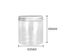 Pot en plastique à large ouverture de qualité alimentaire de 380 ml, diamètre 71 mm, hauteur 118 mm, avec couvercle à vis pour assaisonnement, épices, biscuits