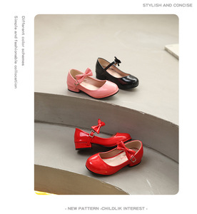 여아 하이힐 공주 구두 2025 봄 가을 아동 PU 신발 학생 공연 댄스화 - Product Image 2