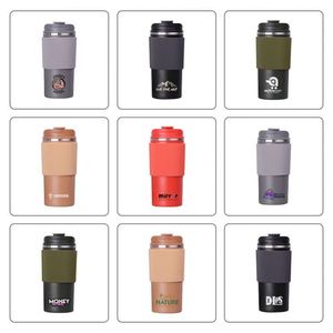 แก้วกาแฟแบบพกพา สแตนเลสสตีลสองชั้น เก็บความร้อน-เย็น พร้อมฝาปิดซิลิโคน เป็นมิตรต่อสิ่งแวดล้อม ใช้ซ้ำได้ - Product Image 3