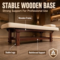 Base en bois massif Portable Full Body SPA Lit Tables de massage de style chinois pour le traitement des ventouses pour le salon Chambre à coucher Hôtel