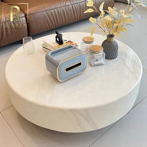 Design moderno italiano villa <span class=keywords><strong>soggiorno</strong></span> mobili in marmo bianco <span class=keywords><strong>rotondo</strong></span> salotto <span class=keywords><strong>tavolino</strong></span> da tè in pietra di lusso - Product Image 4