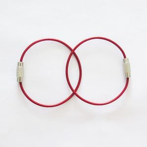 YIWANG Multipurpose Red 150MM Stainless Steel Cable Key Ring Wire <b>Rope</b> Key <b>Chain</b> - Product Image 4
