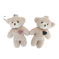 Porte-clés en peluche ours en gros, mini pendentif ours en peluche, jouet en peluche perlé, breloque pour enfants, cadeaux de maternelle et prix de machines à griffes